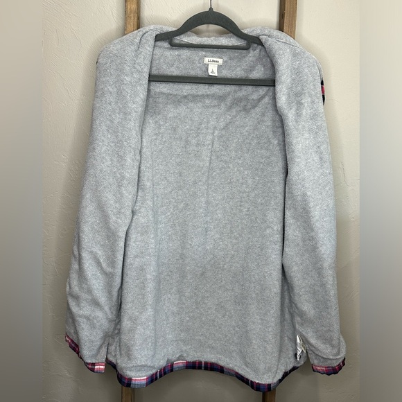 L.L.Bean Women’s Button-Up Fleece-Lined Flannel Shirt Jacket Large - Picture 4 of 7